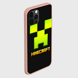 Чехол для iPhone 12 Pro Max Minecraft: neon logo, цвет: 3D-светло-розовый — фото 2