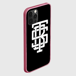 Чехол для iPhone 12 Pro Max BTS alternative logo, цвет: 3D-малиновый — фото 2