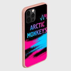 Чехол для iPhone 12 Pro Max Arctic Monkeys - neon gradient: символ сверху, цвет: 3D-светло-розовый — фото 2