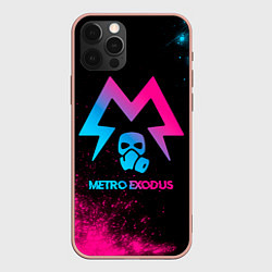 Чехол для iPhone 12 Pro Max Metro Exodus - neon gradient, цвет: 3D-светло-розовый