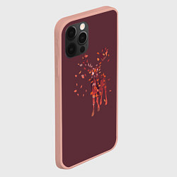 Чехол для iPhone 12 Pro Max Осенний олень с птицей, цвет: 3D-светло-розовый — фото 2