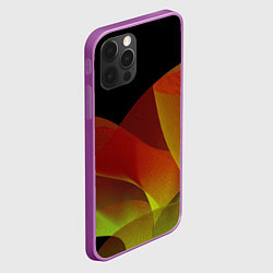 Чехол для iPhone 12 Pro Max Абстрактная ассиметричная оранжевая волна, цвет: 3D-сиреневый — фото 2