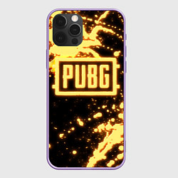 Чехол для iPhone 12 Pro Max PUBG neon, цвет: 3D-сиреневый