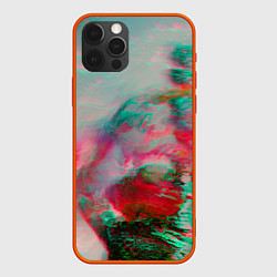 Чехол для iPhone 12 Pro Max Абстрактные переливающиеся краски, цвет: 3D-красный