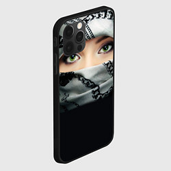 Чехол для iPhone 12 Pro Max Зеленоглазая девушка в хиджабе, цвет: 3D-черный — фото 2