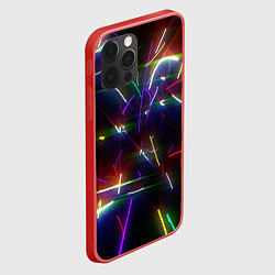 Чехол для iPhone 12 Pro Max Разноцветные неоновые линии, цвет: 3D-красный — фото 2