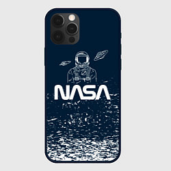 Чехол для iPhone 12 Pro Max Nasa - белые брызги, цвет: 3D-черный