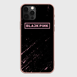 Чехол для iPhone 12 Pro Max Black pink розовые брызги, цвет: 3D-светло-розовый