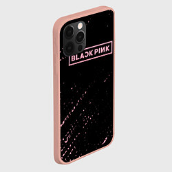 Чехол для iPhone 12 Pro Max Black pink розовые брызги, цвет: 3D-светло-розовый — фото 2