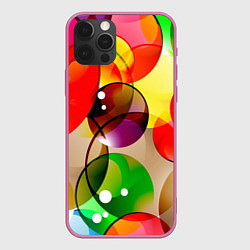 Чехол для iPhone 12 Pro Max Большие мыльные пузыри, цвет: 3D-малиновый