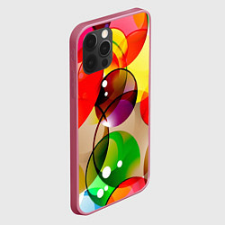 Чехол для iPhone 12 Pro Max Большие мыльные пузыри, цвет: 3D-малиновый — фото 2