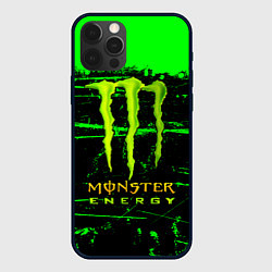 Чехол для iPhone 12 Pro Max Monster energy green neon, цвет: 3D-черный