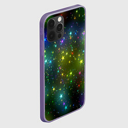 Чехол для iPhone 12 Pro Max Маленькие неоновые звездочки, цвет: 3D-серый — фото 2