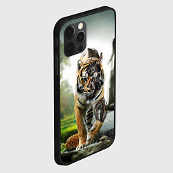 Чехол для iPhone 12 Pro Max Кибернетический тигр, цвет: 3D-черный — фото 2