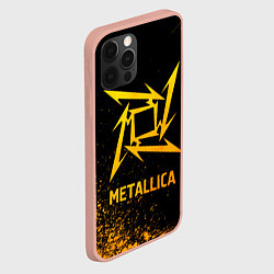 Чехол для iPhone 12 Pro Max Metallica - gold gradient, цвет: 3D-светло-розовый — фото 2