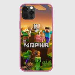 Чехол для iPhone 12 Pro Max Мария Minecraft, цвет: 3D-малиновый