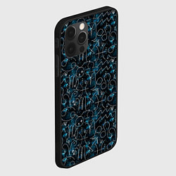 Чехол для iPhone 12 Pro Max Знаки зодиака и звезды на сине- черном фоне, цвет: 3D-черный — фото 2