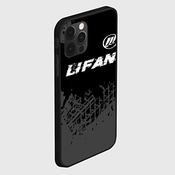 Чехол для iPhone 12 Pro Max Lifan speed на темном фоне со следами шин: символ, цвет: 3D-черный — фото 2