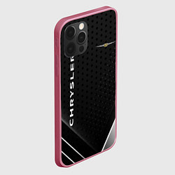 Чехол для iPhone 12 Pro Max Chrysler Карбон, цвет: 3D-малиновый — фото 2