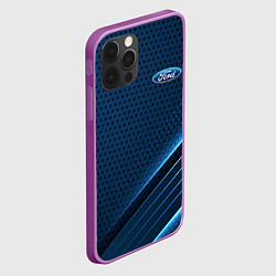 Чехол для iPhone 12 Pro Max Ford Абстракция карбон, цвет: 3D-сиреневый — фото 2