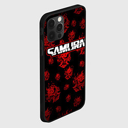 Чехол для iPhone 12 Pro Max Samurai - Красный паттерн - Cyberpunk, цвет: 3D-черный — фото 2