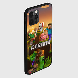 Чехол для iPhone 12 Pro Max Степан Minecraft, цвет: 3D-черный — фото 2