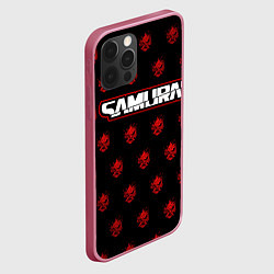 Чехол для iPhone 12 Pro Max Самурай - Киберпанк - Они, цвет: 3D-малиновый — фото 2