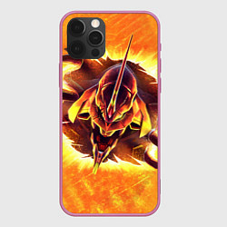 Чехол для iPhone 12 Pro Max Evangelion fire, цвет: 3D-малиновый