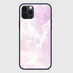 Чехол для iPhone 12 Pro Max Розовые облака на голубом небе, цвет: 3D-черный