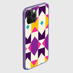 Чехол для iPhone 12 Pro Max Геометрический цветной орнамент, цвет: 3D-серый — фото 2