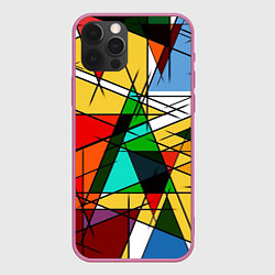 Чехол для iPhone 12 Pro Max Грубый абстрактный фон, цвет: 3D-малиновый