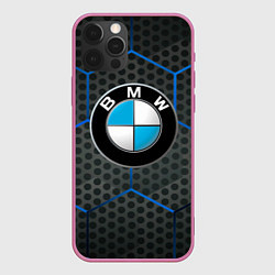 Чехол для iPhone 12 Pro Max Bmw Соты, цвет: 3D-малиновый