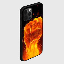 Чехол для iPhone 12 Pro Max Кулак в огне, цвет: 3D-черный — фото 2