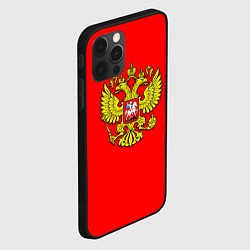 Чехол для iPhone 12 Pro Max Герб Российской Империи на красном фоне, цвет: 3D-черный — фото 2
