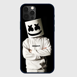Чехол для iPhone 12 Pro Max Marshmello на чёрном фоне, цвет: 3D-черный