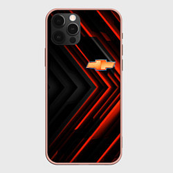 Чехол для iPhone 12 Pro Max Chevrolet art, цвет: 3D-светло-розовый