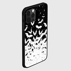 Чехол для iPhone 12 Pro Max Black and white bat pattern, цвет: 3D-черный — фото 2