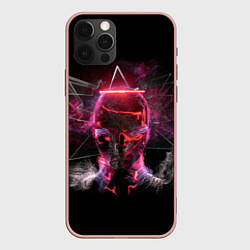 Чехол для iPhone 12 Pro Max Неоновый пришелец, цвет: 3D-светло-розовый