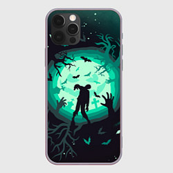 Чехол для iPhone 12 Pro Max Хэллоуин - Гуляющие мертвецы, цвет: 3D-серый