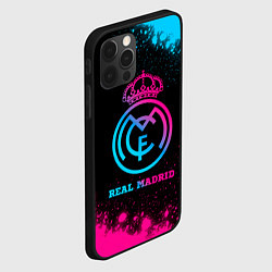 Чехол для iPhone 12 Pro Max Real Madrid - neon gradient, цвет: 3D-черный — фото 2