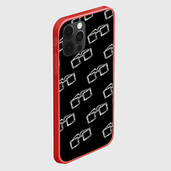 Чехол для iPhone 12 Pro Max Модные очки черно-белый узор, цвет: 3D-красный — фото 2