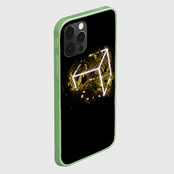 Чехол для iPhone 12 Pro Max Неоновый куб среди растений, цвет: 3D-салатовый — фото 2