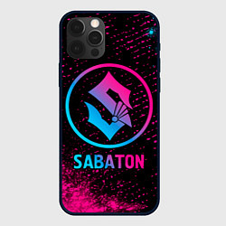 Чехол для iPhone 12 Pro Max Sabaton - neon gradient, цвет: 3D-черный