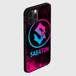 Чехол для iPhone 12 Pro Max Sabaton - neon gradient, цвет: 3D-черный — фото 2