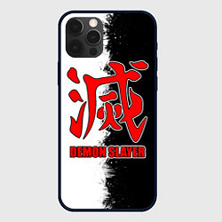 Чехол для iPhone 12 Pro Max Demon Slayer - красный логотип истребителя, цвет: 3D-черный