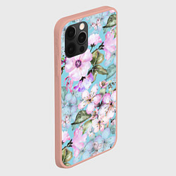 Чехол для iPhone 12 Pro Max Яблоня в цвету акварель, цвет: 3D-светло-розовый — фото 2