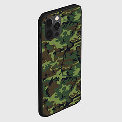 Чехол для iPhone 12 Pro Max Камуфляж лес - мелкий, цвет: 3D-черный — фото 2
