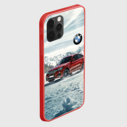 Чехол для iPhone 12 Pro Max Крутая бэха в горах, цвет: 3D-красный — фото 2