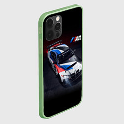 Чехол для iPhone 12 Pro Max BMW M4 GT4 - M Performance - Motorsport, цвет: 3D-салатовый — фото 2