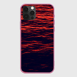 Чехол для iPhone 12 Pro Max Sunset Wave, цвет: 3D-малиновый